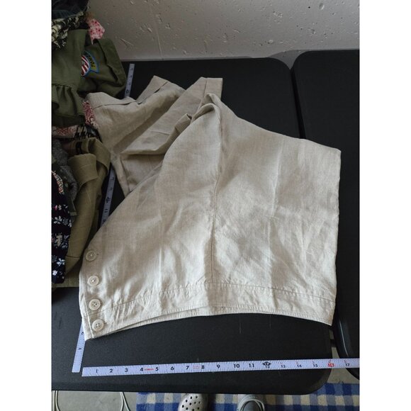 Lands End Womens 100% Linen Pants Size 12 Neutral Minimalist Breathable Coastal - Picture 6 of 13